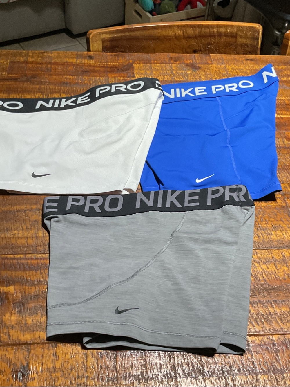 Nike Pro Compression Shorts 3-Pack Bundle XL Gray Blue White- L26